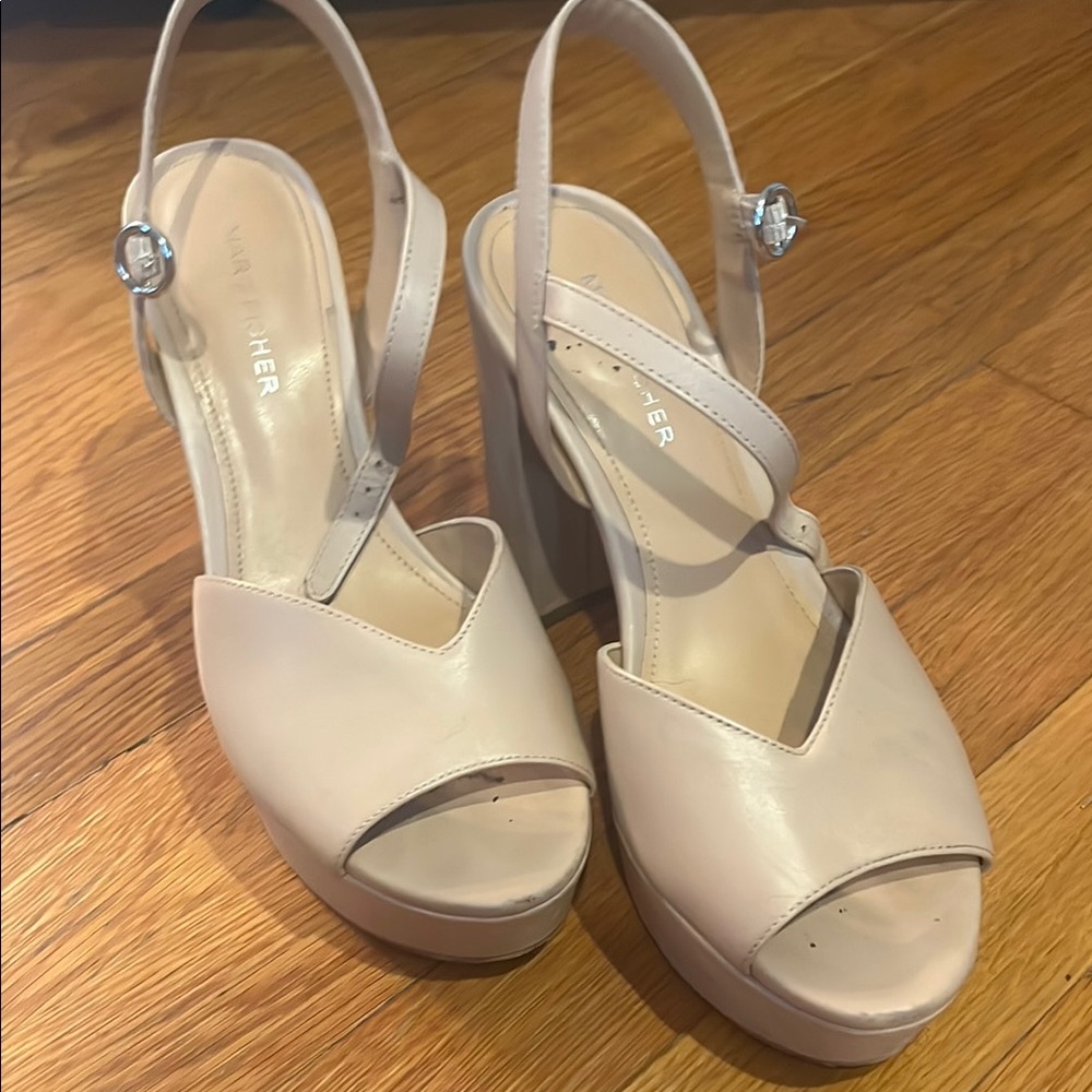 Marc Fisher Cream Platform Sandals